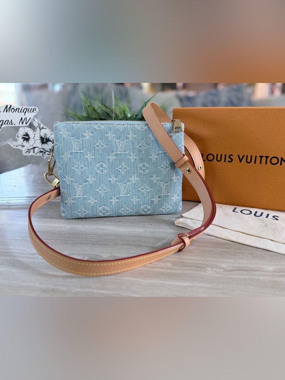 Louis Vuitton Denim Coussin BB in Sky Blue